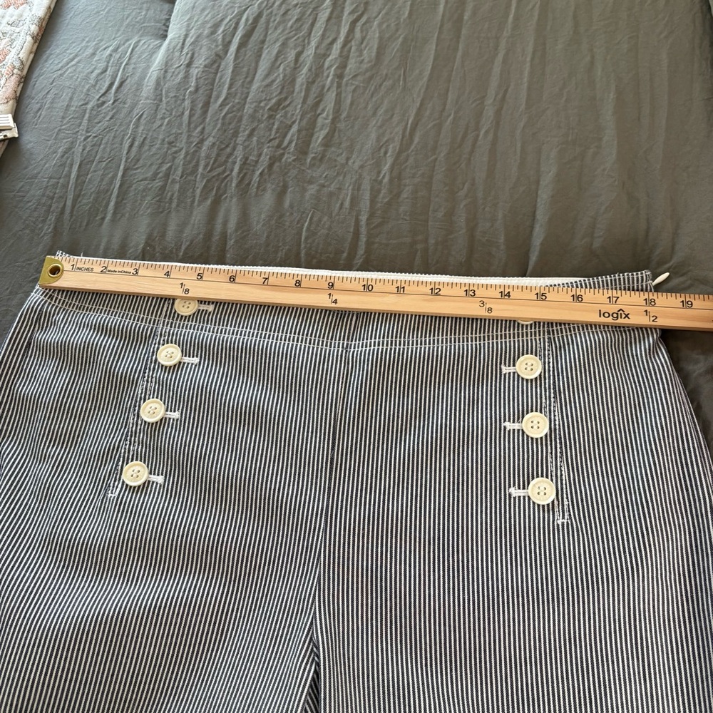 Talbots High Waist Blue White Stripe Deck Pants. Size 14. - Picture 12 of 14